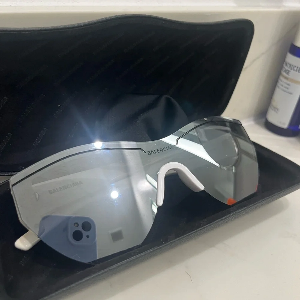 Balenciaga Silver Reflective Wearable Glasses